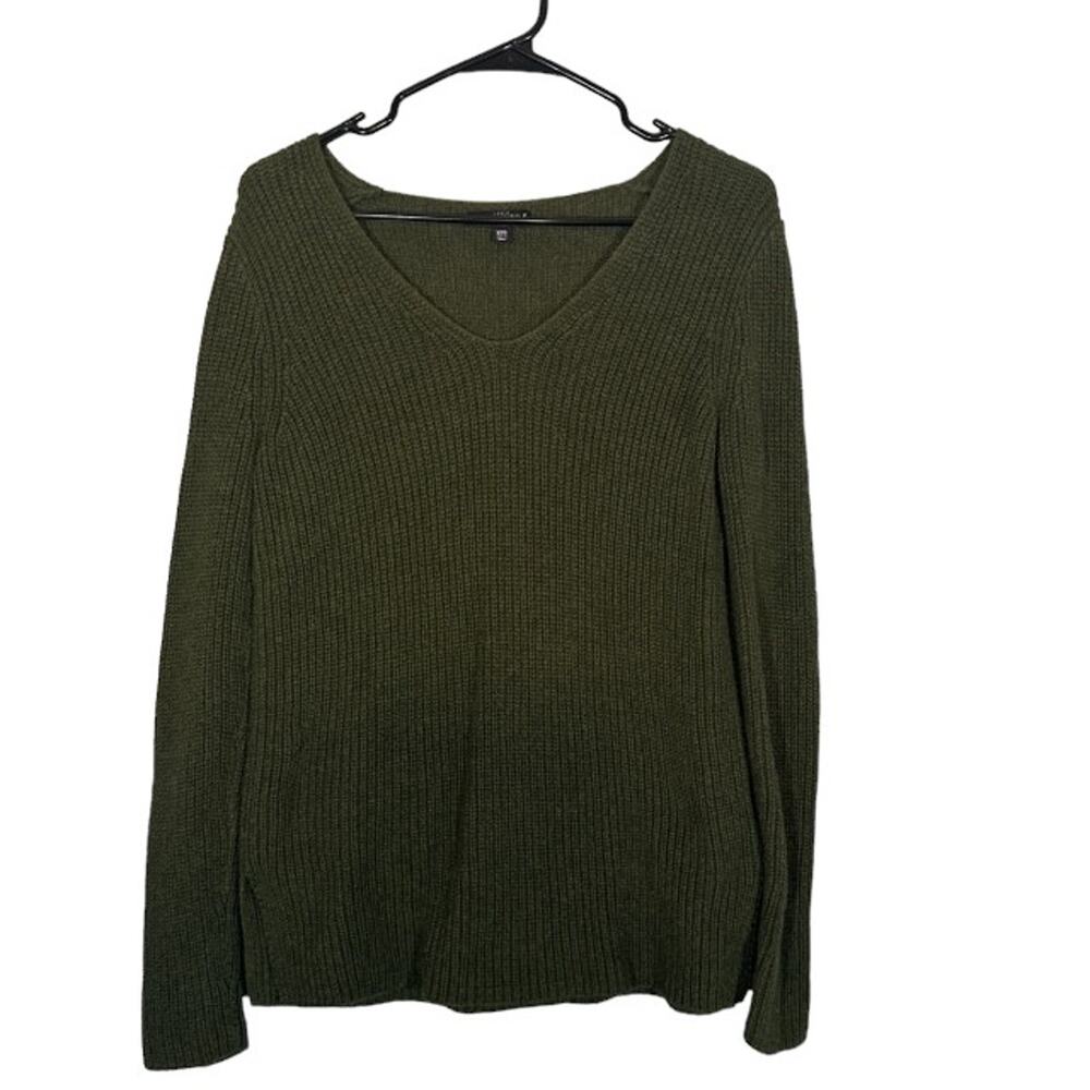 J. Crew Mercantile Olive Green Cotton Knit Long Sleeve Sweater Women Sz XXS